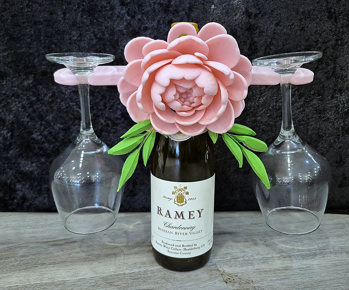 Peony Flower Wine Glass Holder (G-code File)