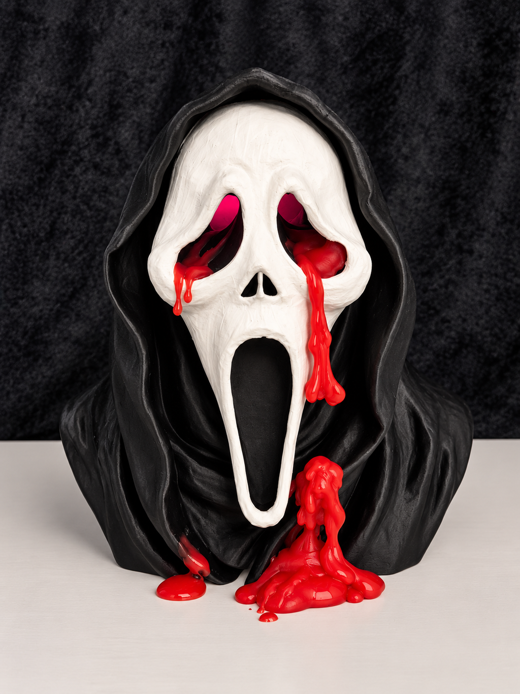 Ghostface Bleeding Bust 3D printed model with blood drip details