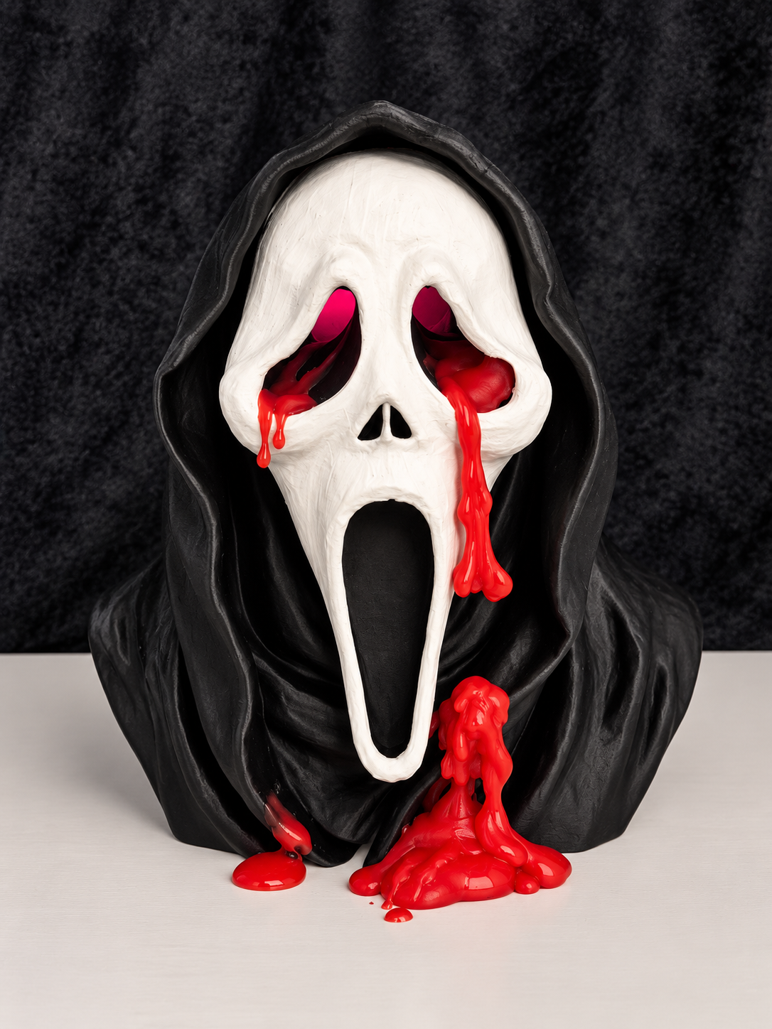Ghostface Bleeding Bust 3D printed model with blood drip details