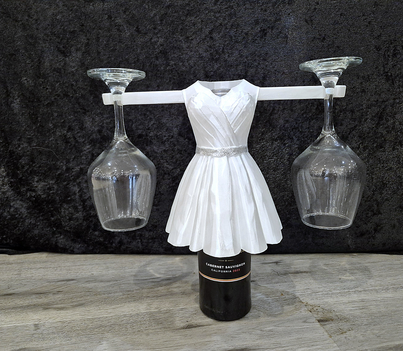 Bridal Wedding Dress Wine Glass Holder (STL File)